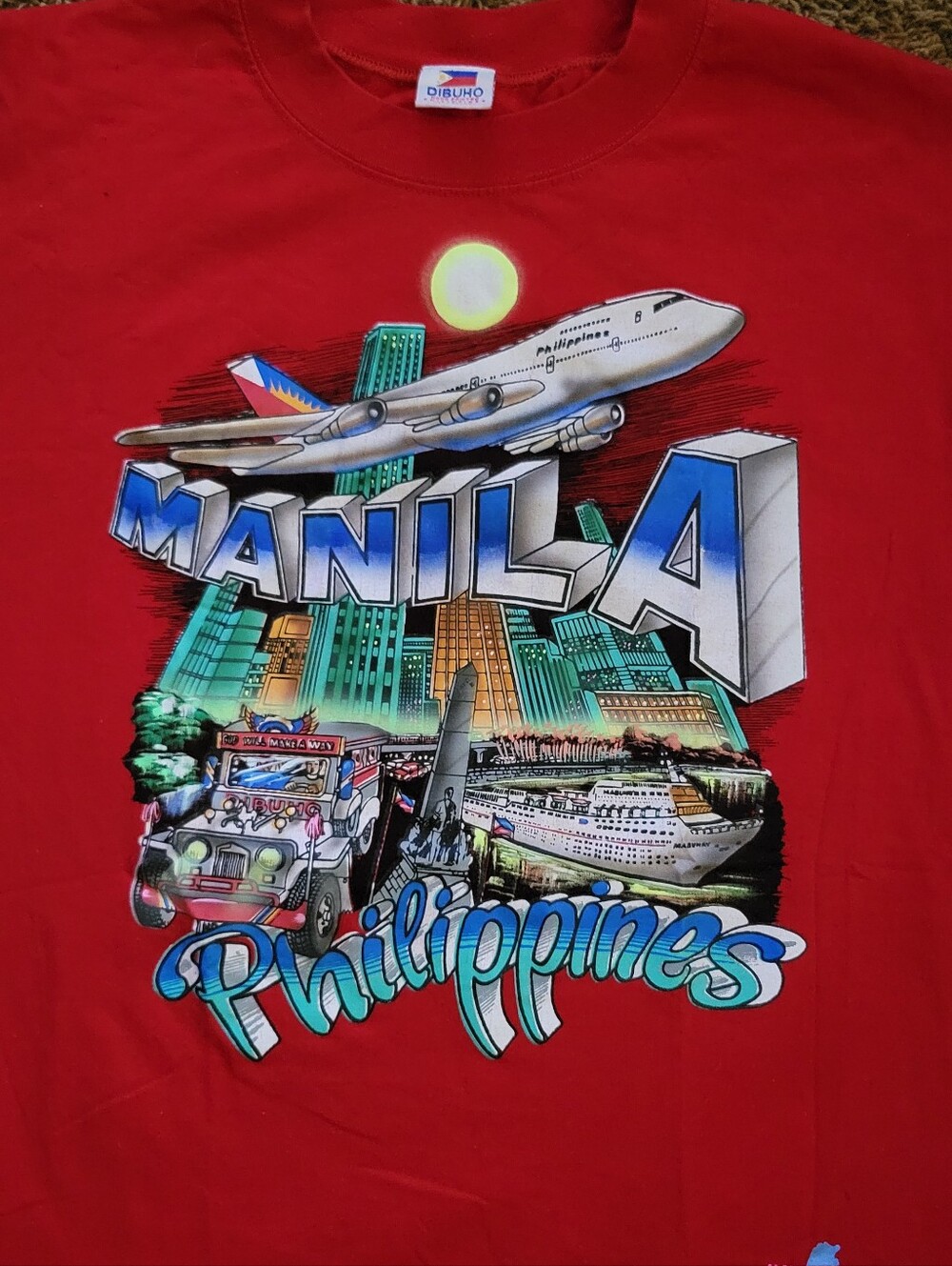 NEW Manila Philippines Graphic Souvenir Tee - Red